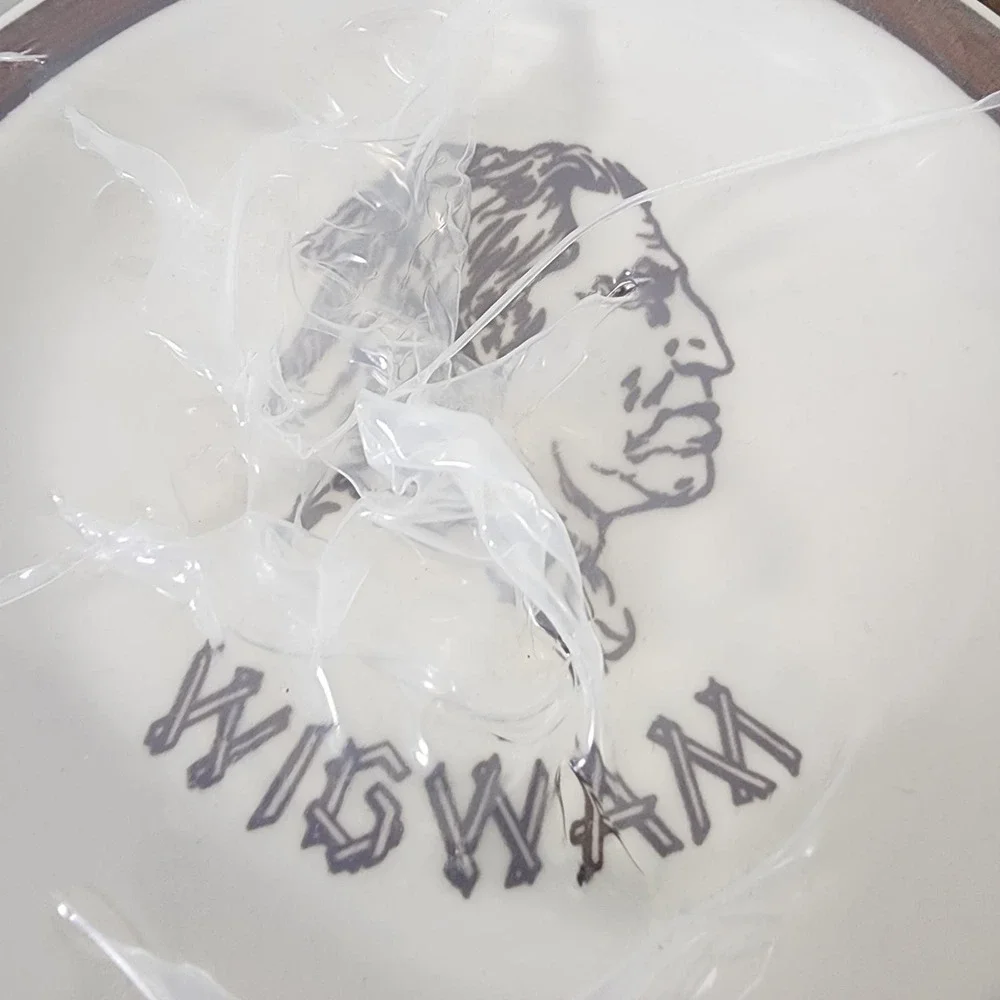 Vintage Oneida Wigwam tavern plate set of 9‎ new old stock Native American print
